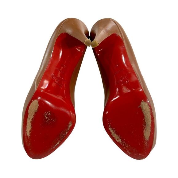 Christian Louboutin Very Prive 120 Peep-Toe  Heels Luggage Brown Size 39/9 - Picture 11 of 17